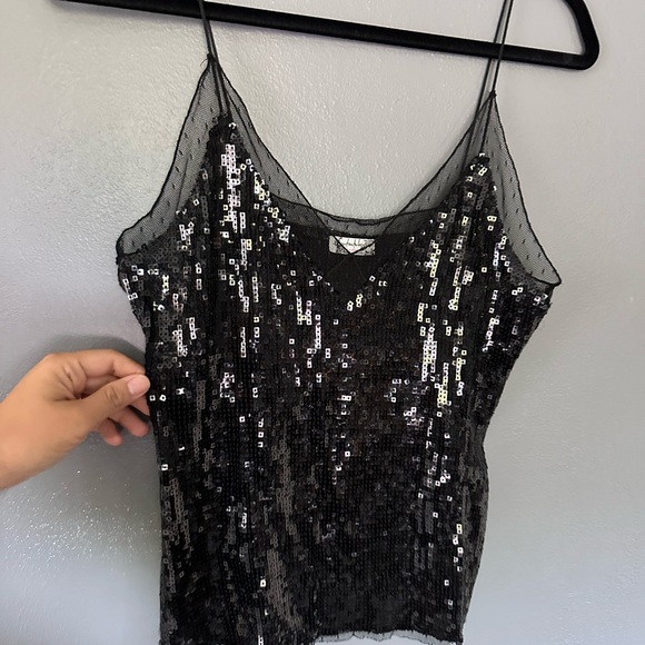 Free people intimately black sequin top XS NWOT - Picture 3 of 7